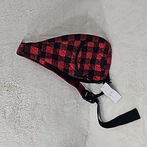 Vera Bradley Small Essential Compact Sling  Backpack Tango Red Buffalo Checker